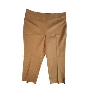 Rafaella Womens Beige Straight Leg Dress Pants Size 18W  Button accents